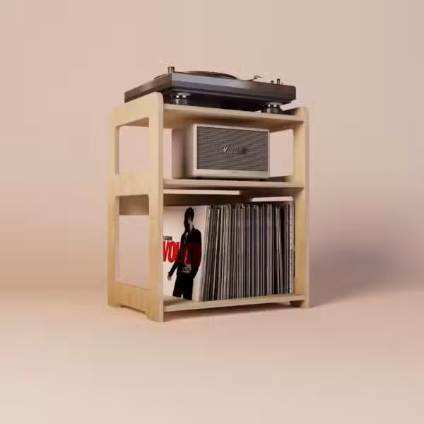 Tangent Record Player Stand With Storage