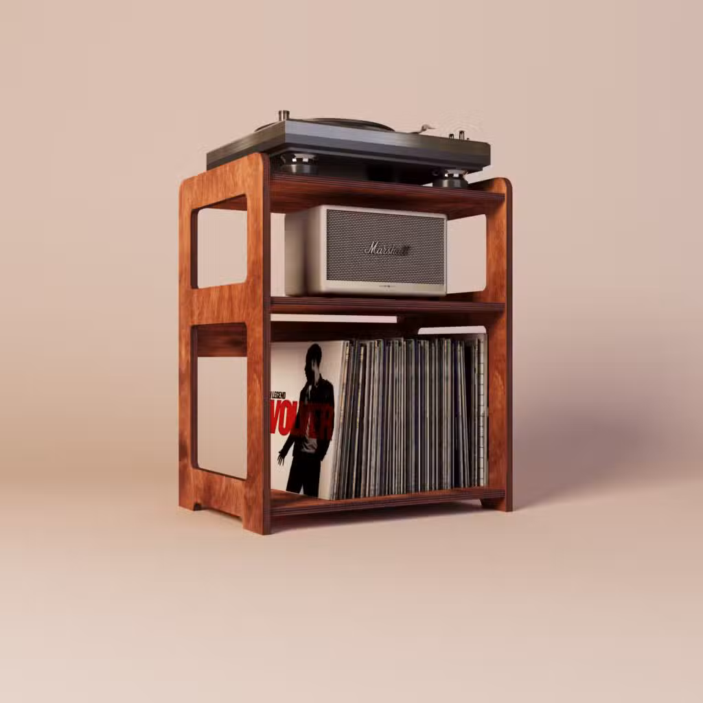 Tangent Record Player Stand With Storage