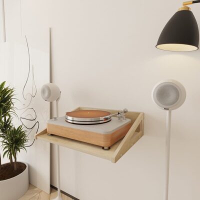 Vector Record Player Stand Birch wood floating record player stand