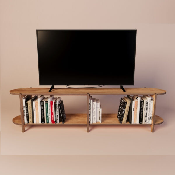 Wooden Tv Stand Low Bookshelf , Modern Plant Stand, Scandinavian Style